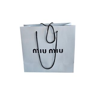 Miu Miu Ligth Blue Paper  Tote Bag with Black Handles